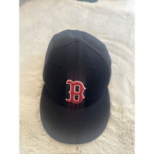 Boston Red Sox New Era 59Fifty Fitted Cap Black & Red 7  1/2 On Field‎ Cotton